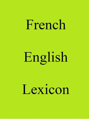 cover image of French English Lexicon